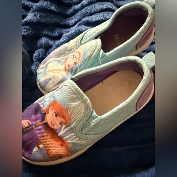 Disney Other - ☃️Disney Frozen Light Blue and Purple Slip-ons